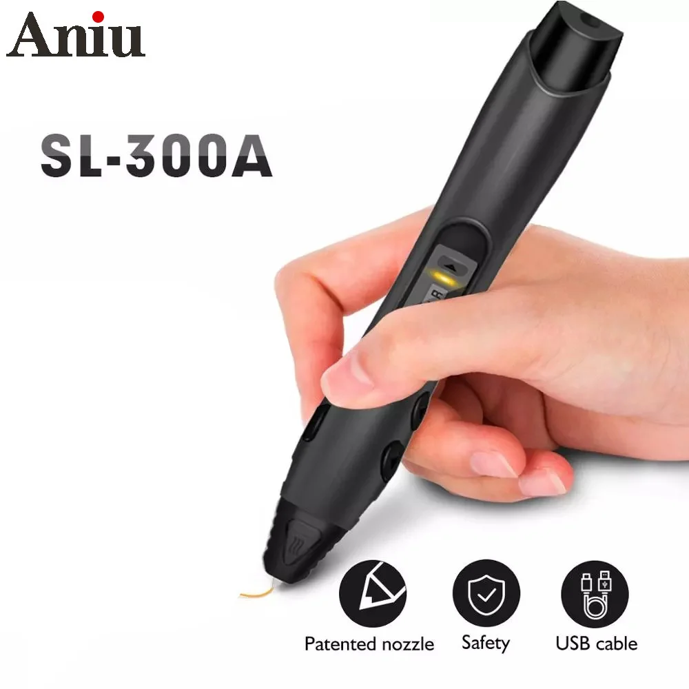 Детская 3d-ручка, умная безопасная 3D-печать с температурой, ABS / PCL / PLA нити, детская игрушка, рождественский подарок