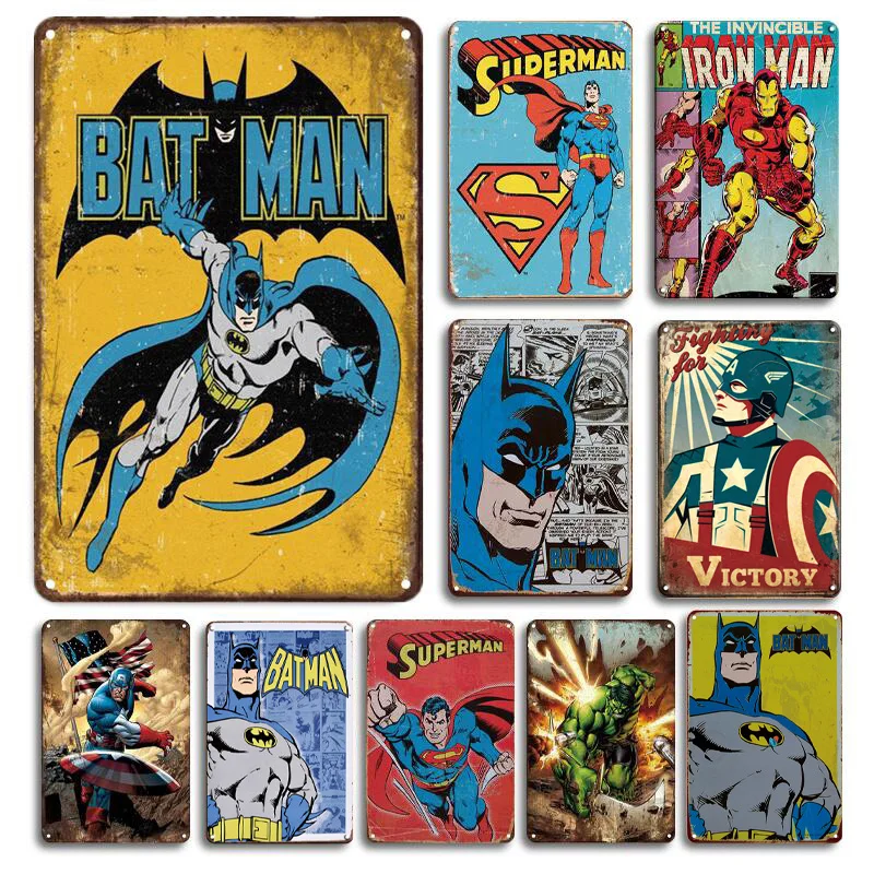 

Vintage Comic Poster Metal Sign Personalized Children Room Decoration Retro Kids Babyroom Wall Sticker Cartoon Metal Plates