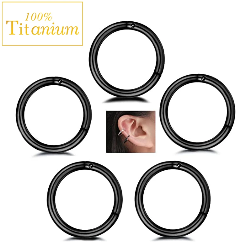 

ASTM F136 Titanium Hinged Segment Hoop Nose Rings 20/18/16G Septum Ring Body Piercing Jewelry Helix Cartilage Rook Daith Earring