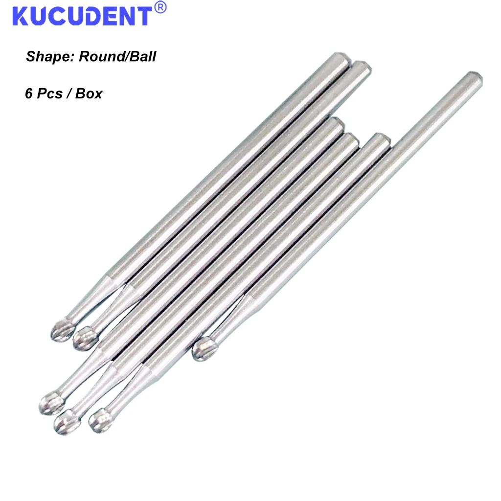 KUCUDENT 6 шт./коробка стоматологические боры из карбида вольфрама HP с круглой