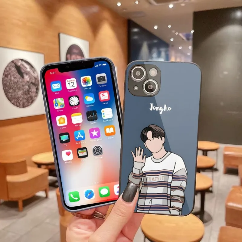 

Мультяшный чехол Ateez для телефона iPhone 14 13 12 11 Pro Max X XR XS 8 7 Plus, чехол из жидкого стекла, чехол