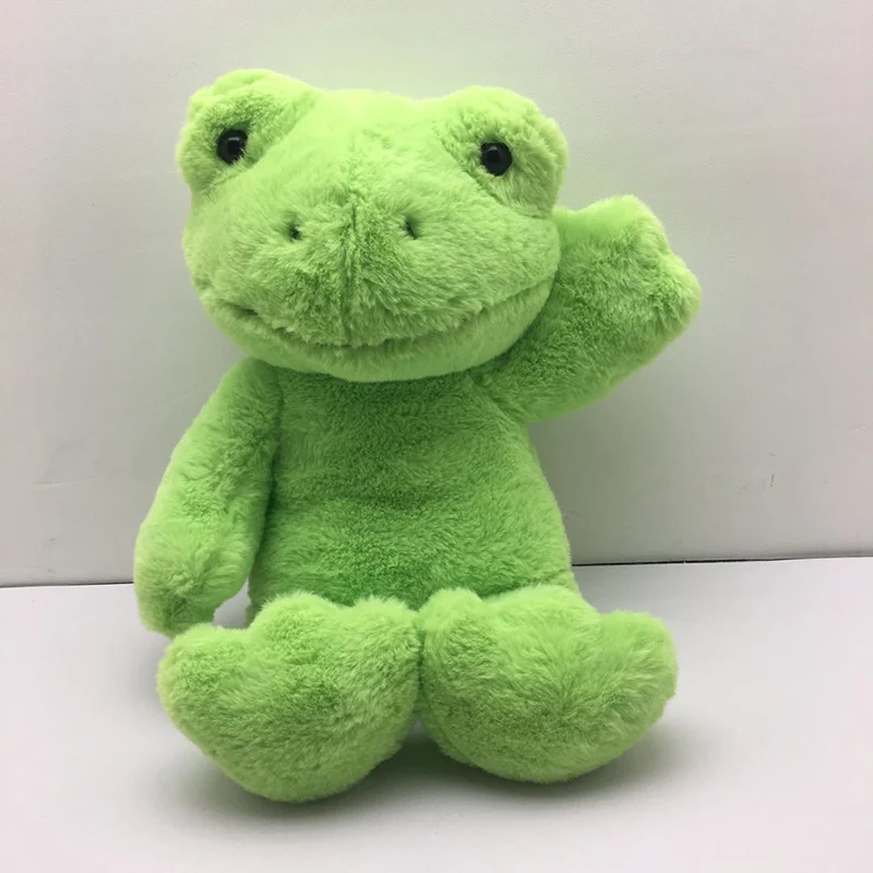 Фото Зеленая лягушка 40 см плюшевая игрушка строительный медведь мягкая кукла улыбка