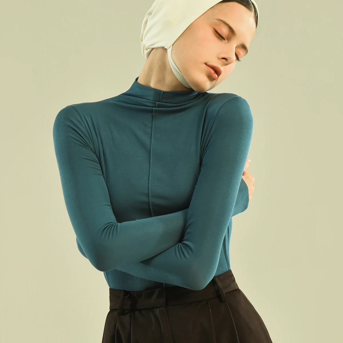 Sujiin Ultra Soft Thermal Underwear Women Turtleneck Long Sleeve T-Shirt Thin Warm Undershirt Tops Winter Women's Clothing 2022