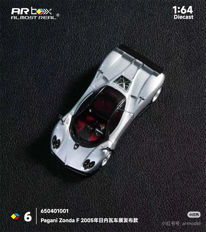 Фото Коллекционная модель автомобиля AR Box 1:64 Pagani Zonda F 2005 Grigio Mercurio из сплава №5
