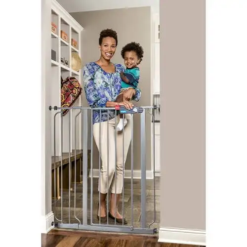 

Easy Step Extra Tall Walk Thru Baby Safety Gate, Platinum, 36 inches Tall, Ages 6 to 24 Months