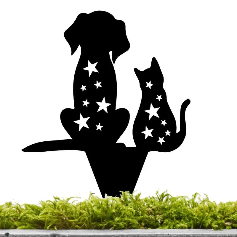 

Metal Cat Decorative Garden Statue Peg Stakes Cat Silhouette Garden Decoration Yard Ornament For Home Party Front Yard