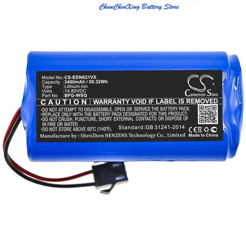 

Cameron Sino 3400mAh Battery for DEEBOT 600 601 605 710 715,For Ecovacs DN620 DN621 CEN360 CEN361 DH35 DH43 DH45 N79S N79 DN622