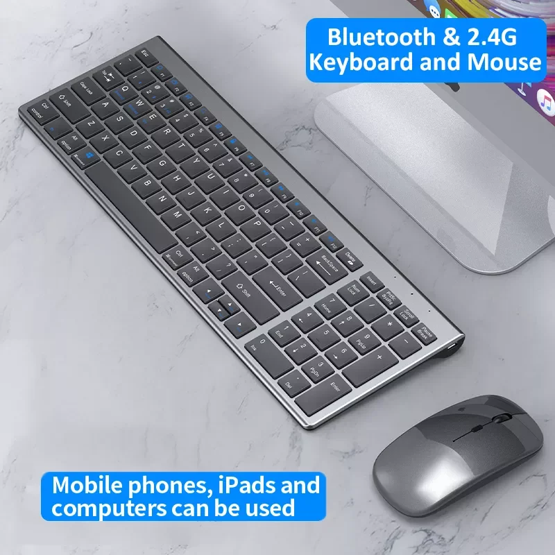 

Bluetooth Wireless Keyboard and Mouse Rechargeable Keyboard Mouse Combo Set For Laptop Mac PC Computer teclado sem fio teclado