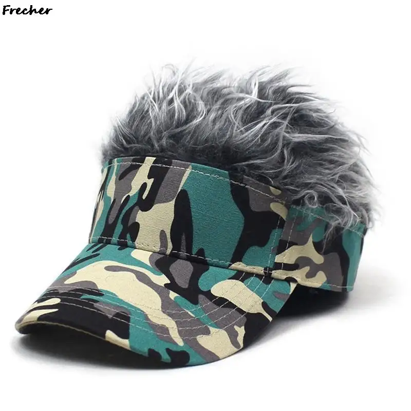 Wig Baseball Cap Tactical Camo Caps Hair Integrated Visors Hat Men Women Club Dance Hats Winter Spring Army Gorras