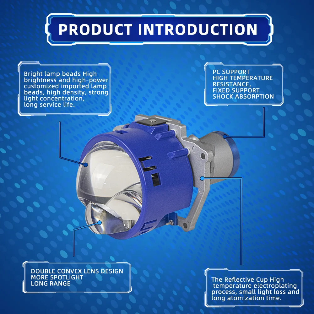 65 Вт 6000K 3 дюйма гипербоновая лампа Проекционные линзы лампы для автомобильных