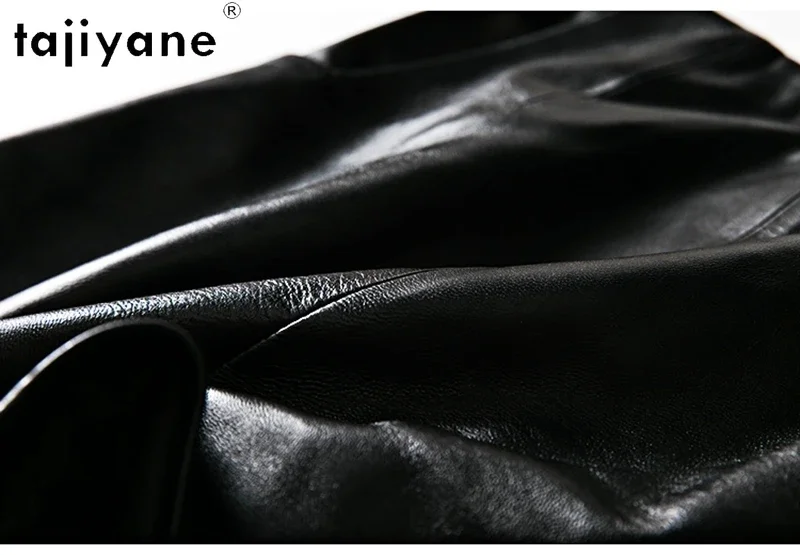 TAJIYANE Шорты из натуральной овчины осенняя одежда 2024 женские черные короткие