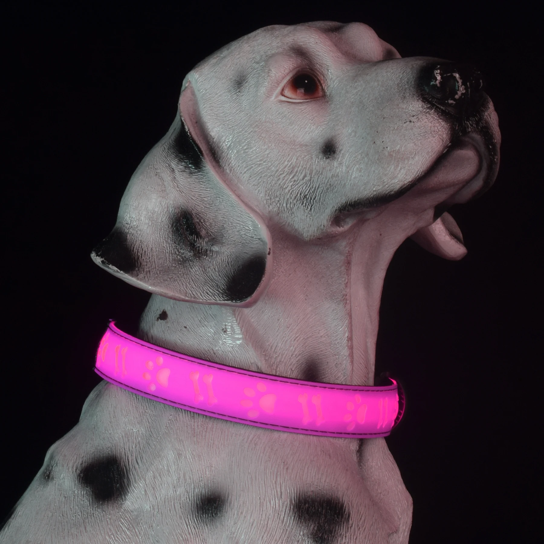 

Glow In Night Led Dog Collar USB Rechargeable Nylon Silicone 15 Modes Flashing LED Lights Dog Collars And Leashes