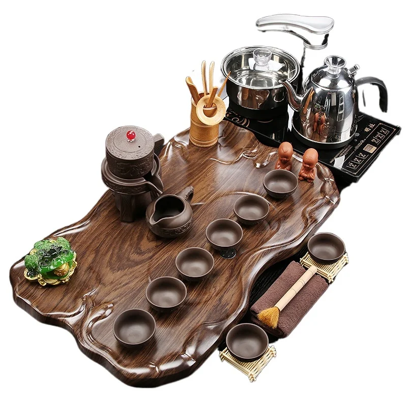 

Китайский чайный набор Gaiwan, деревянный поднос, подарок, бесплатная доставка, кунг-фу, полный набор чайников и чашек, набор посуды для напитков