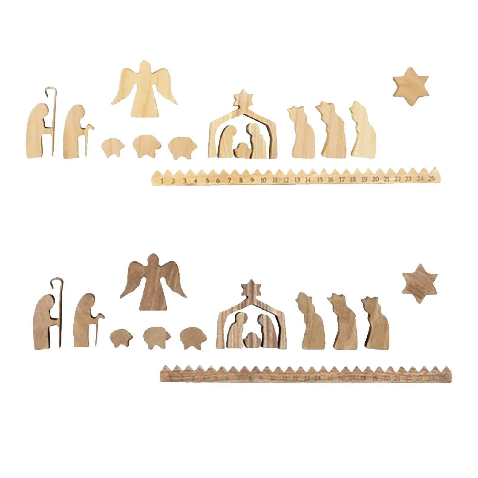 

Cute Xmas Advent Calendar Background Decor Desk Decoration Gift Wood Crafts for Home Decor Office party Door