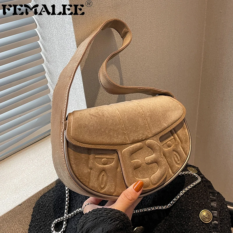 

Роскошная маленькая бархатная сумка через плечо для женщин, портативные сумочки через плечо из искусственной замши, брендовые элегантные м...