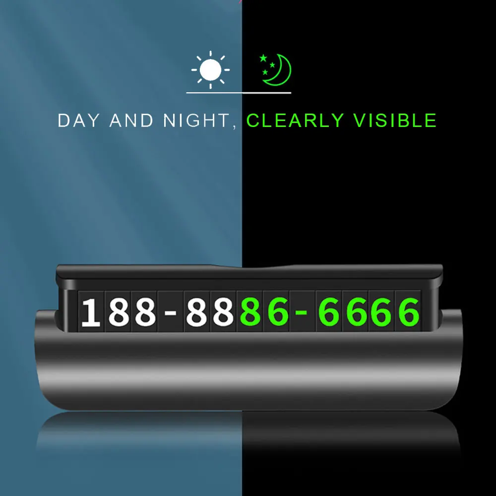 

Hidden Luminous Car Phone Number Plate Car Sticker Night Light Phone Number In The Car for Car Styling Temporary Parking Card