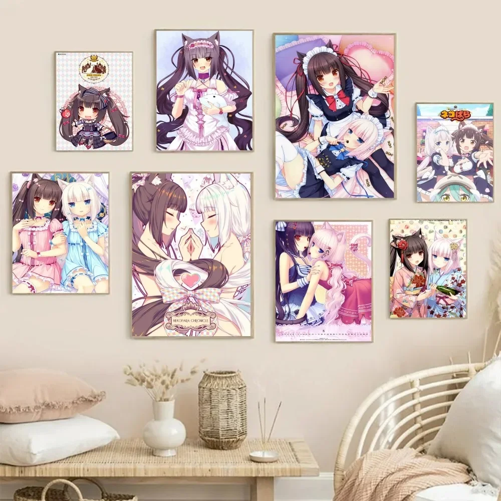 Nekopara GalGame аниме постер наклейка Kawaii HD произведение искусства для гостиной отеля