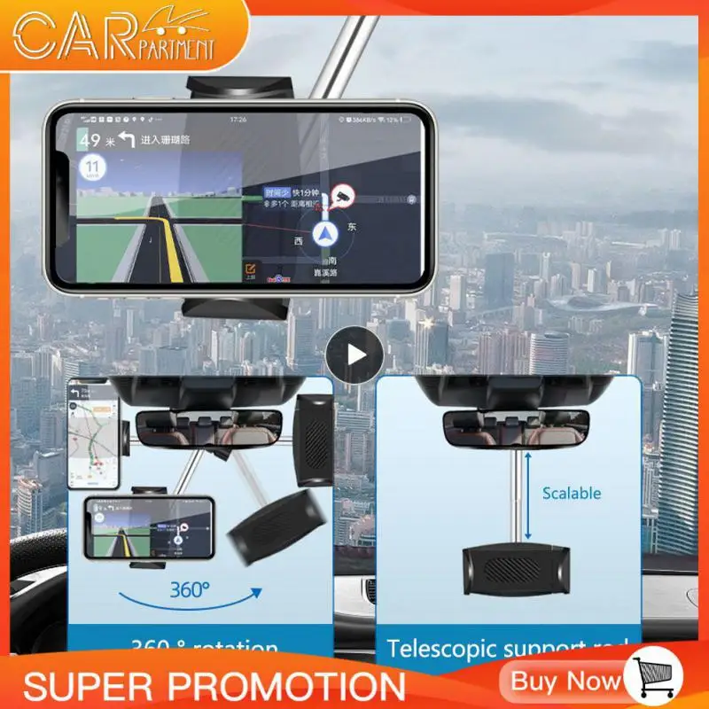 

High Quality Material Auto Rearview Mirror Seat Hanging Clip Bracket Car Support Creative Car Phone Holder Universal Practical