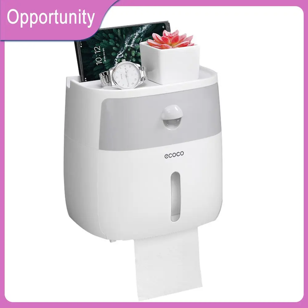

Toilet Paper Holder Waterproof Wall Mounted Toilet Paper Tray Roll Paper Tube Storage Box Tray Tissue Box Shelf Bathroom