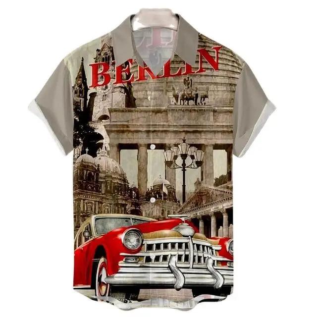 Oversize Vintage Clothing Flowered Shirts for Men Shirt for Men Free Shiping Men's Clothing 2023 Fashion Incerun Mens Top Hawaii