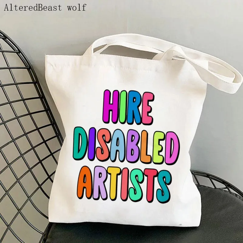 

Women Shopper Bag hire disabled artist Printed Bag women Shopping Bag Canvas Shopper Bag girl handbag Tote Bag Shoulder Lady Bag