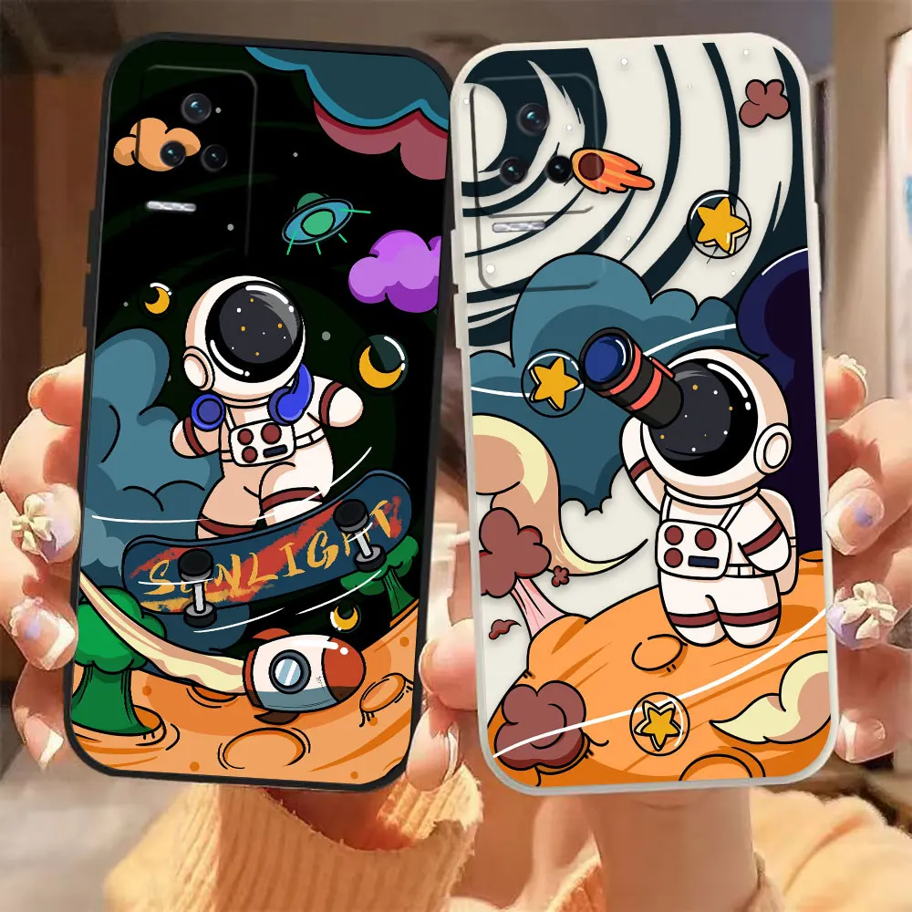 

Space Painting Cartoon Astronaut Phone Case For Redmi K60E K60 K50 K40S K40 K30 K20 12C 10C 9 8 10X 10A 10 Pro 4G 5G Gaming Case