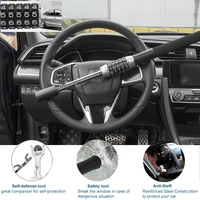 car anti theft password lock for steering wheel vehicle security device with 5 digit combination extendable double hook vehicle