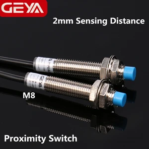GEYA 2mm Sensing Distance Inductive Proximity Switch NPN PNP DC 10-30V Proximity Sensor DC 3 Wire