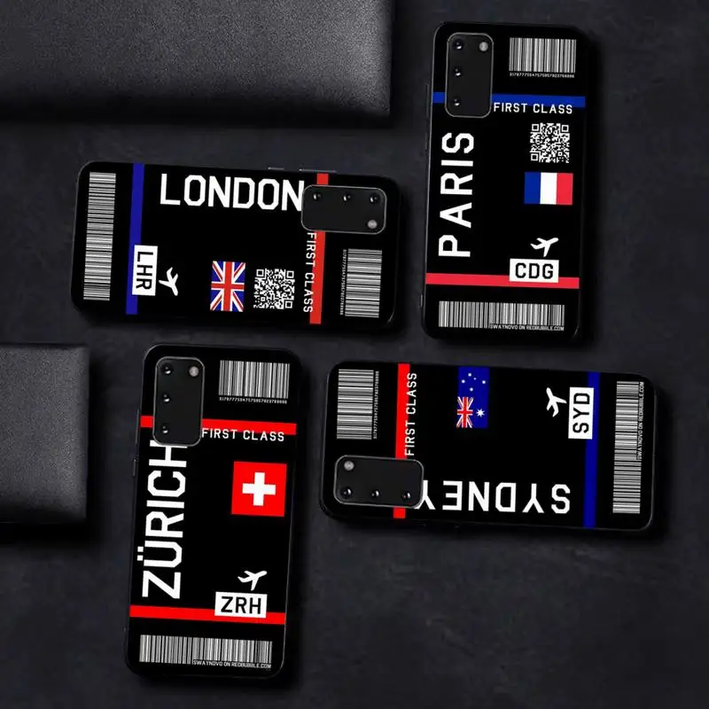 

INS Light Ticket Airplane Phone Case for Samsung S10 21 20 9 8 plus lite S20 UlTRA 7edge