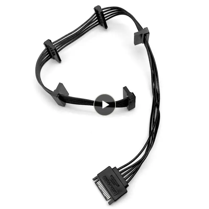 

All Black Line Universal Hard Drive Power Cable Tinned Pure Copper Hdd Expansion Cable Multi-standard Power Supply