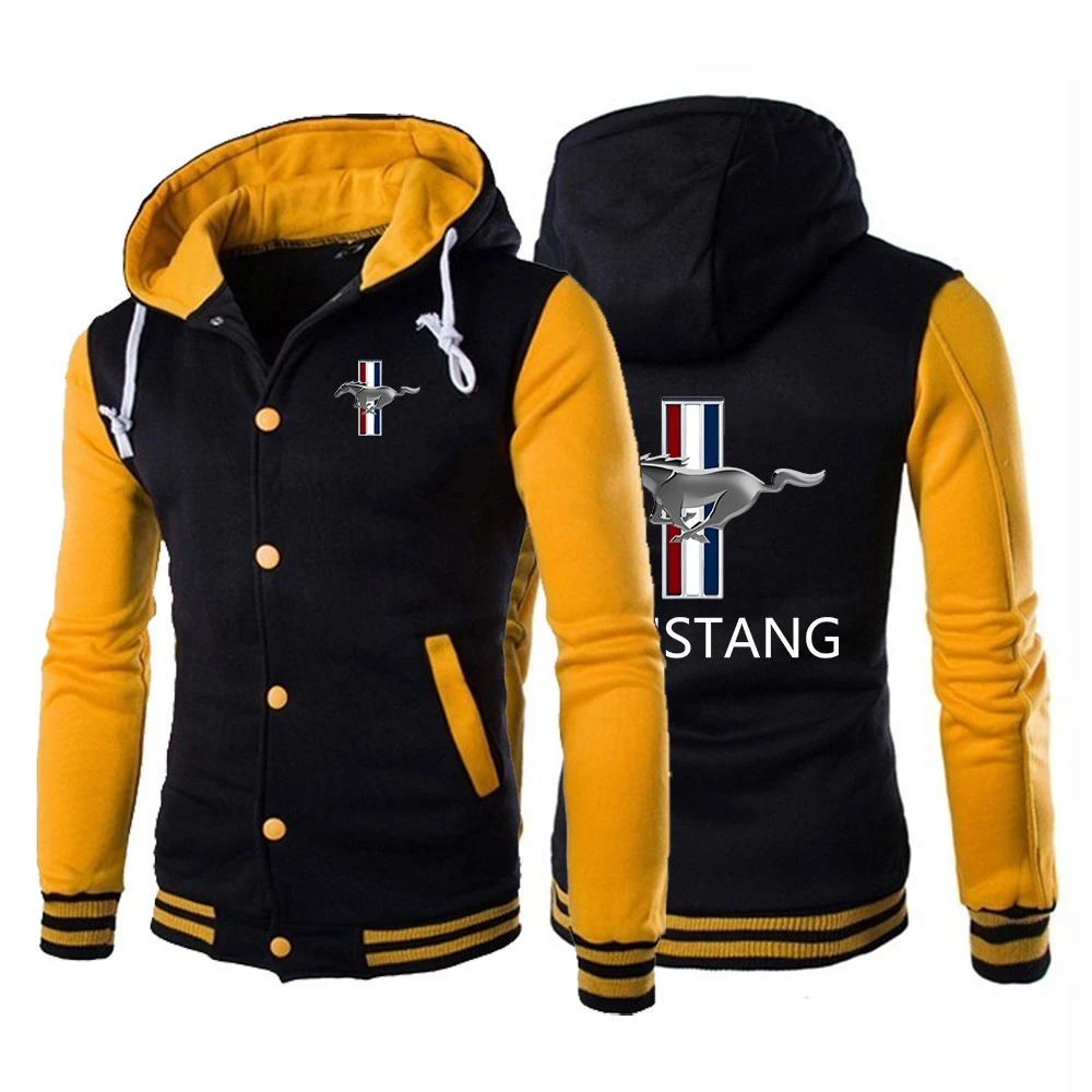 

Ford Mustang 2023 New Baseball Uniform Freddie Mercury Print Men Jacket Winter Fleece Black Clothes Streetwear