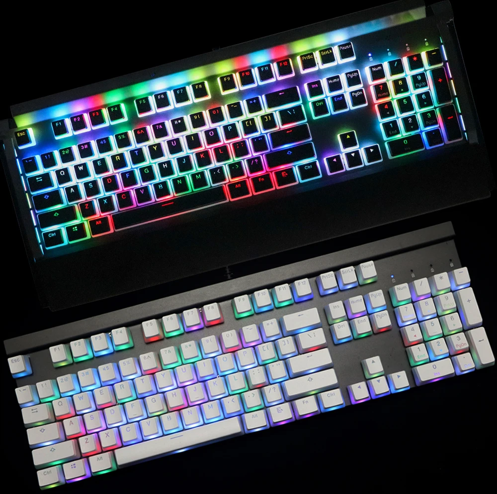 

Pudding pbt Doubleshot keycap oem Profile Backlight Keycaps milk white pink black gh60 poker 87 tkl 104 108 ansi iso Keys