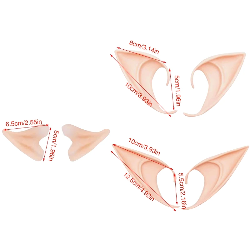 Cute Latex Elf Ears Simulation False Ears 3 Pairs Cartoon Pointed Elf Ears Cosplay Costumes Surprise Gift for Birthday images - 6