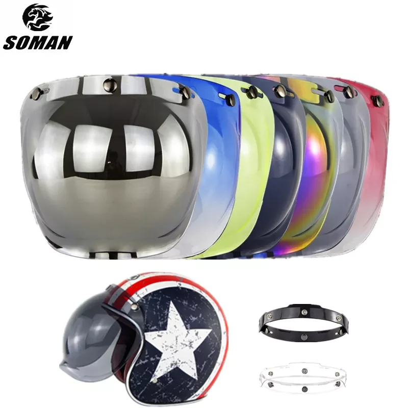 

Open Face Helmet Visor Motorcycle Helmets Bubble Visors Flip Up Motorcycles Visor Capacete Lens Motorcycle Helmet Accessories