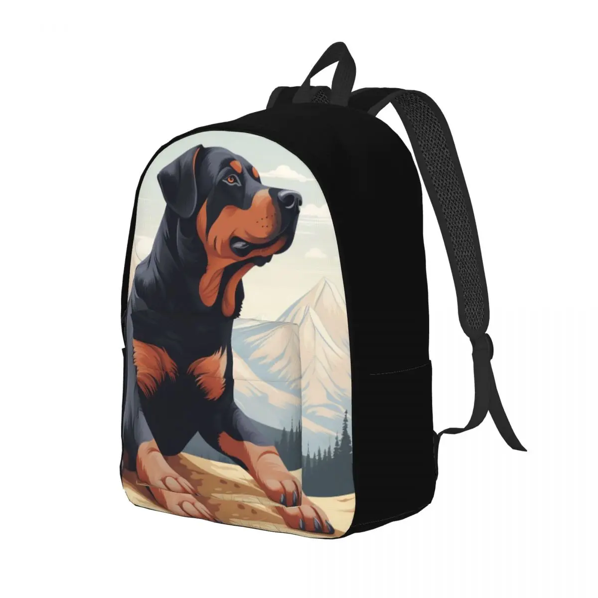 

Dog Canvas Backpacks Natural Vector Flat Animals Aesthetic Bag Elementary School Backpack Lightweight Bags