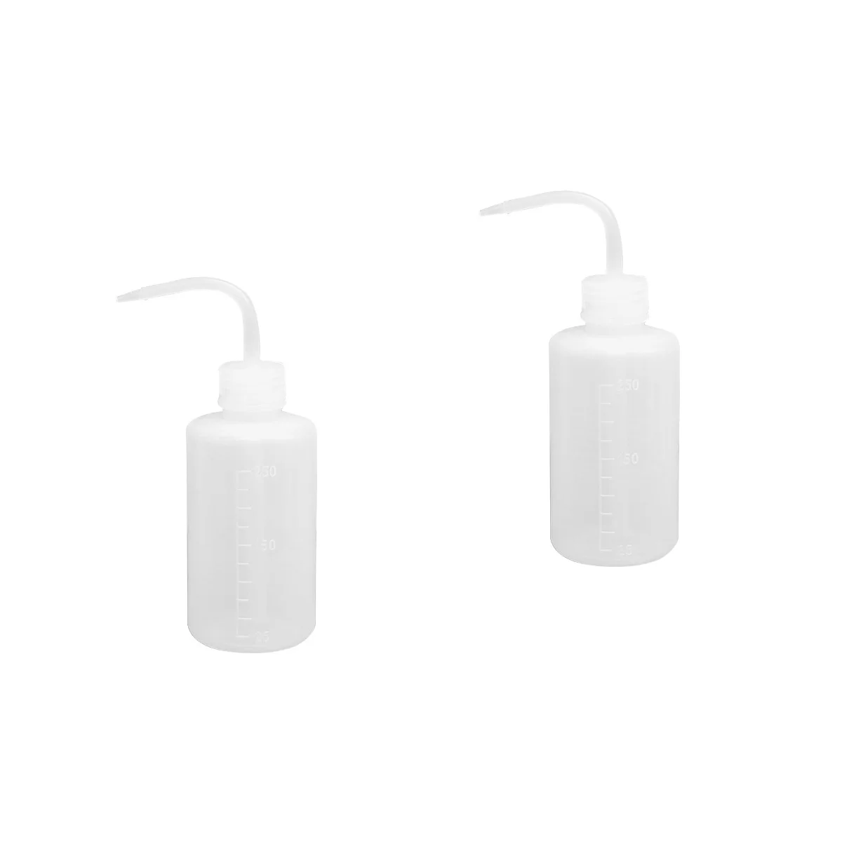 

2pcs 250ml Plastic Clear Bottle with Bent Spout Squeeze Measuring Bottle Cleaning Soap Holder for Gardening