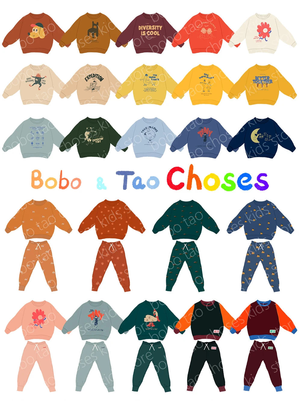 Детский хлопковый комплект из свитшота и штанов с ярлыком | Детская одежда обувь