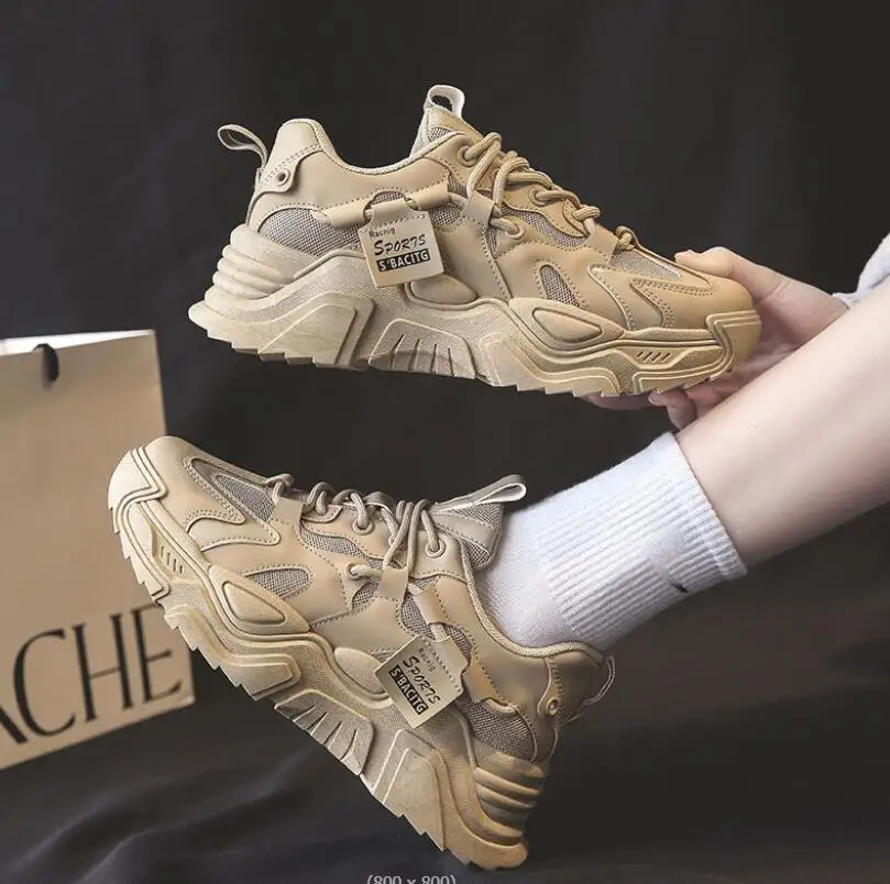 

Women's Platform Sneakers White Vulcanized Shoes Casual Fashion Basket Female All-match 2022 Thick Bottom spring autumn Lace-up