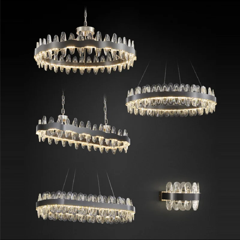 

LED Minimalisms Italian Style Luxury Dimmable Pendent Lamps Lustre Modern Suspension Crystal Bedroom Night Lighting Aisle Lights
