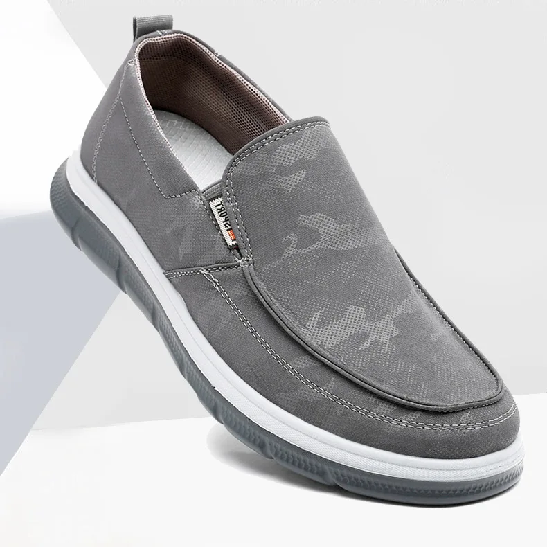 

Men's Casual Canvas Shoes Loafers Comfortable Breathable Soft Sole Flats Shoes Lightweight Rubber Slip-on Sole Mules Summer New