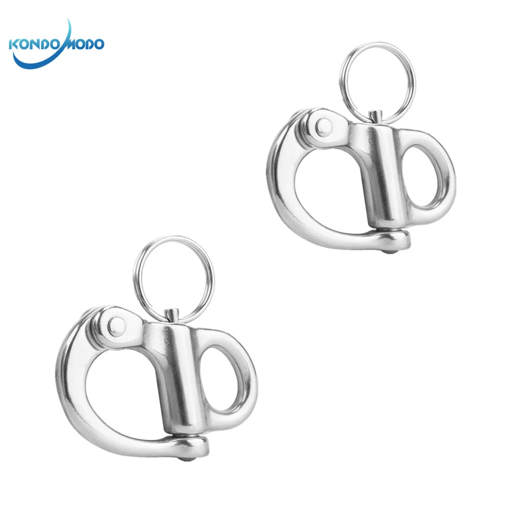 

2PCS 316 Stainless Steel Rigging Sailing Fixed Bail Snap Shackle Fixed Eye Snap Hook Sailboat Sailing Boat Yacht Outdoor Living