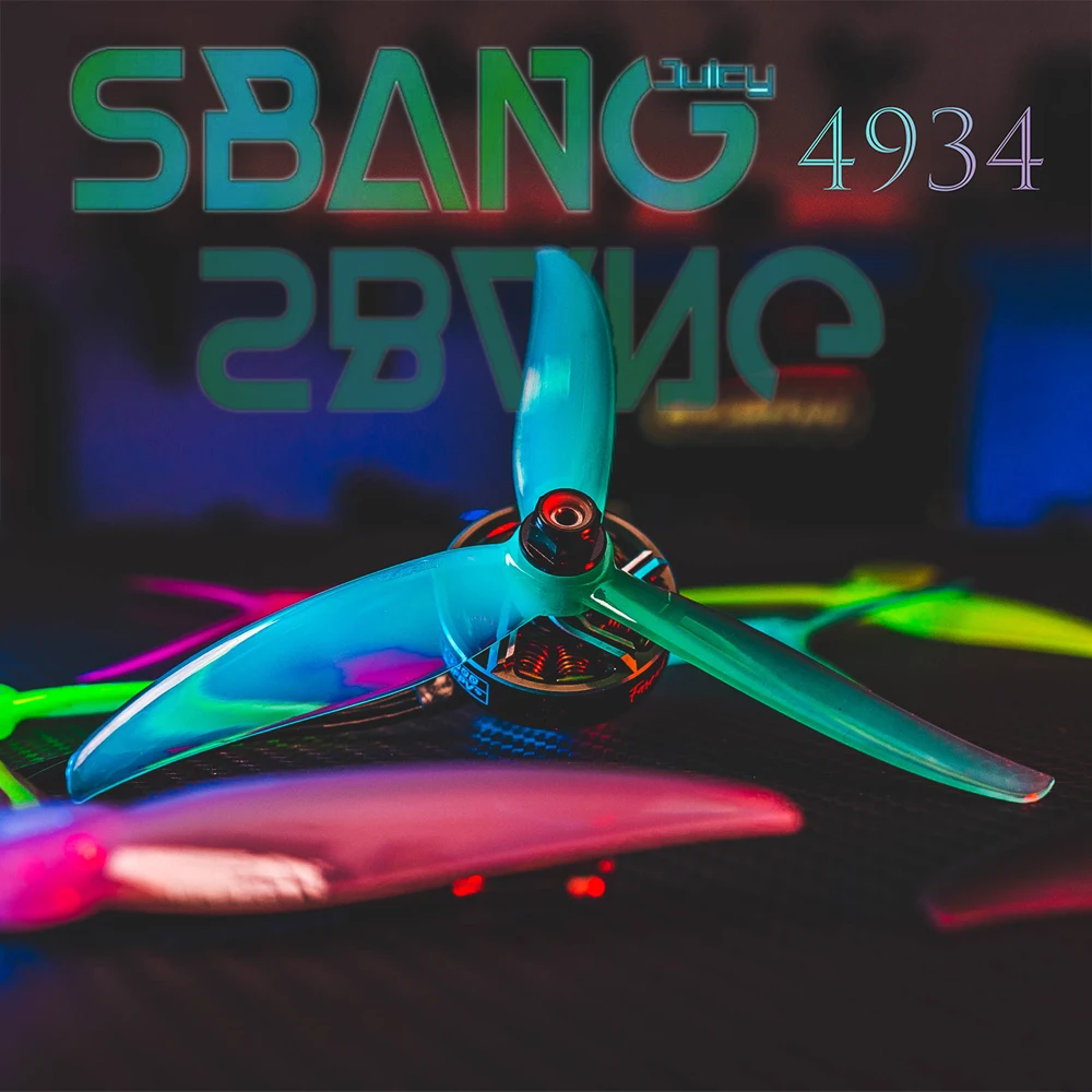 

8 пар (8CW + 8CCW) Gemfan SBANG 4934 4.9X3.4X3 3-лопастные PC Propeller CW CCW для FPV Фристайл 5-дюймовые сочные дроны Sbang DIY части