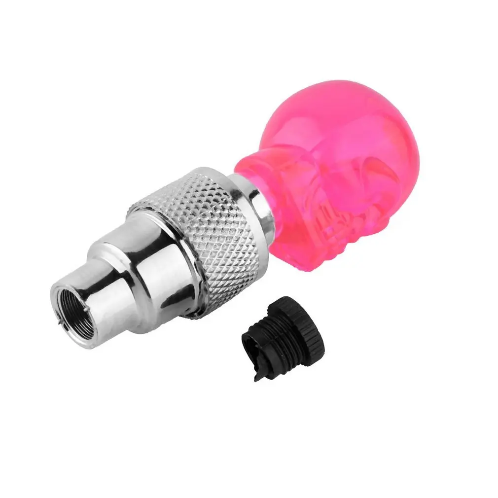 

1pc 4 colors Wheel Tire Valve Sealing Cap Skull Shape LED Light Lamp Vibration On/ Off Fit Bicycle Motorbike Car Universal new