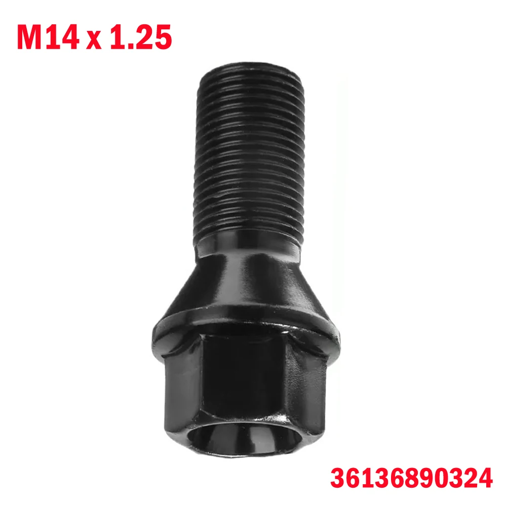 

Wheel Lug Bolt Nut M14 X 1.25 Steel Black 36136890324 For BMW F25,X3 E70 X5 Wheel Nut Stud Bolt