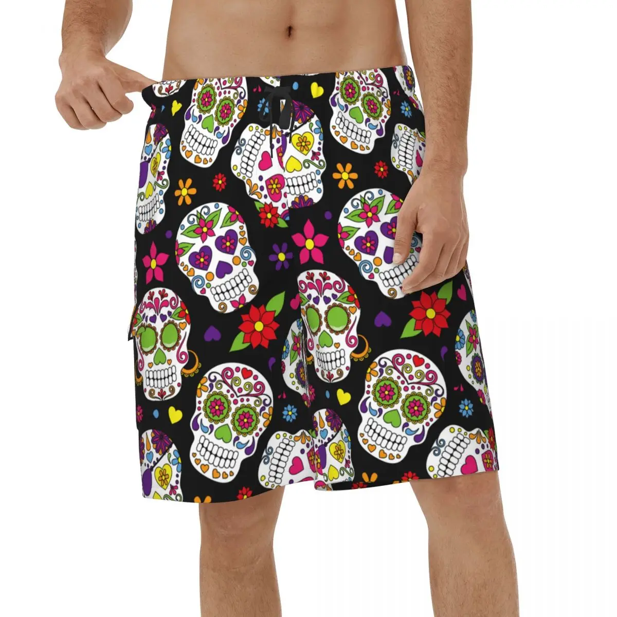 

Мужские летние пляжные шорты «День мертвых сахаров»