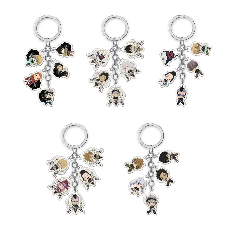 

Anime Key Chains Black Clover Keychain Action Figure Acrylic Pendant Cosplay Decoration Keyring Fashion Jewelry Gift