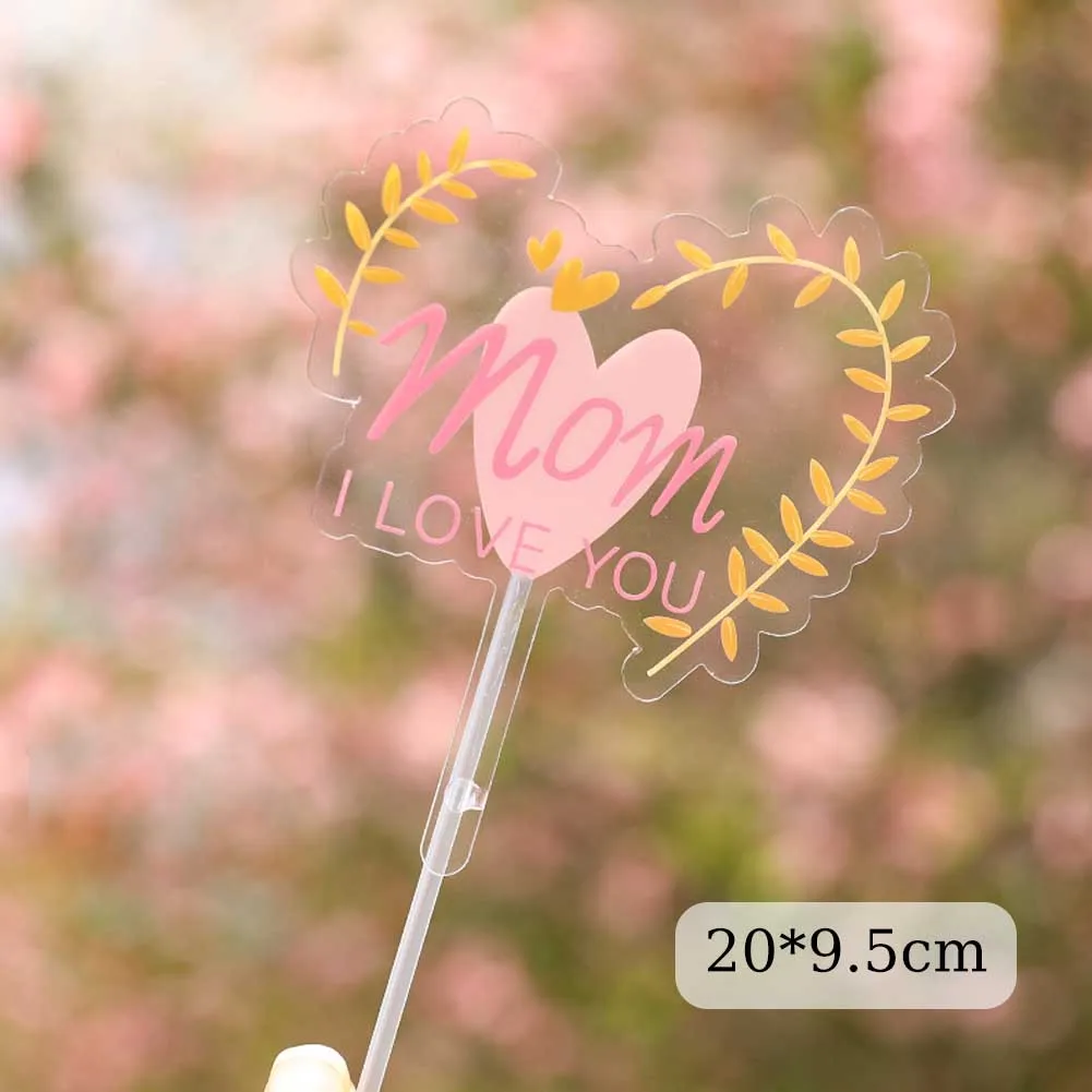 

Ins Happy Mothers Day Cake Topper MOM Acrylic Birthday Party Cake Dessert Decoration Cake Toppers Mother's Day Cake Gifts