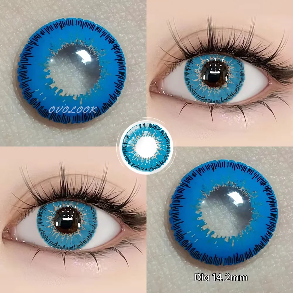 OVOLOOK 2 шт. (1 пара) близорукость с диоптриями красочные контактные линзы для