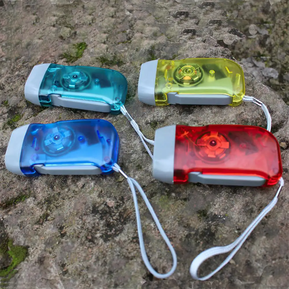 

3 LED Hand Pressing Dynamo Crank Power Wind Up Flashlight Torch Light Hand Press Crank Camping Lamp Light For Outdoor Home Tool