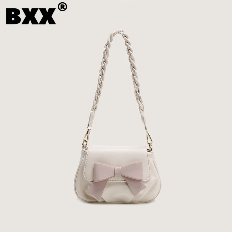 

[BXX] Versatile Bow Shoulder Underarm Bag For Women's 2023 New Fashion Designer Casual Simple Portable Female Handabg 8AB804